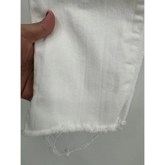 AG 26 The Isabelle High Rise Straight Crop Jeans Womens White Raw Hem PW15738 - Picture 8 of 9